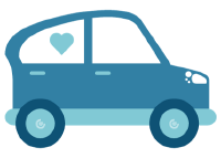 Blue CauseWash Car with Heart icon